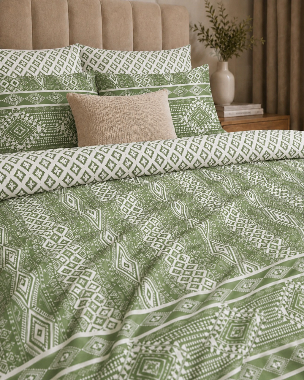 Comforter & Duvet Cover - Olive Tribal Weave