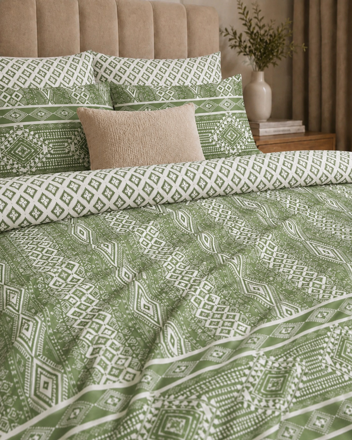 Comforter & Duvet Cover - Olive Tribal Weave