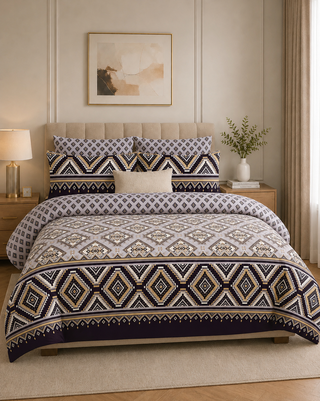 Comforter & Duvet Cover - Sapphire Geo Luxe