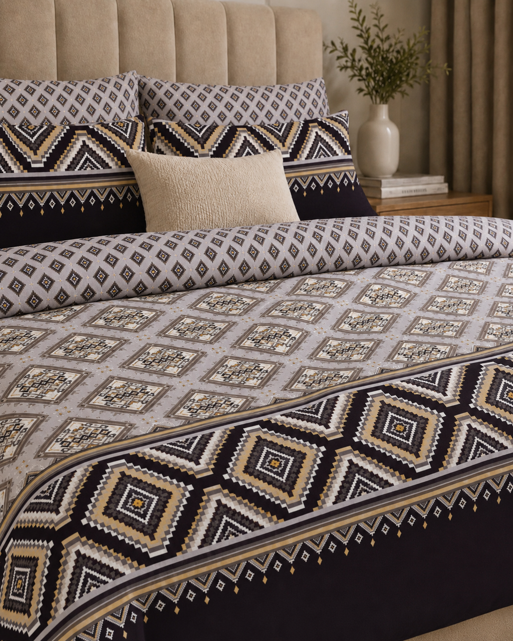 Comforter & Duvet Cover - Sapphire Geo Luxe