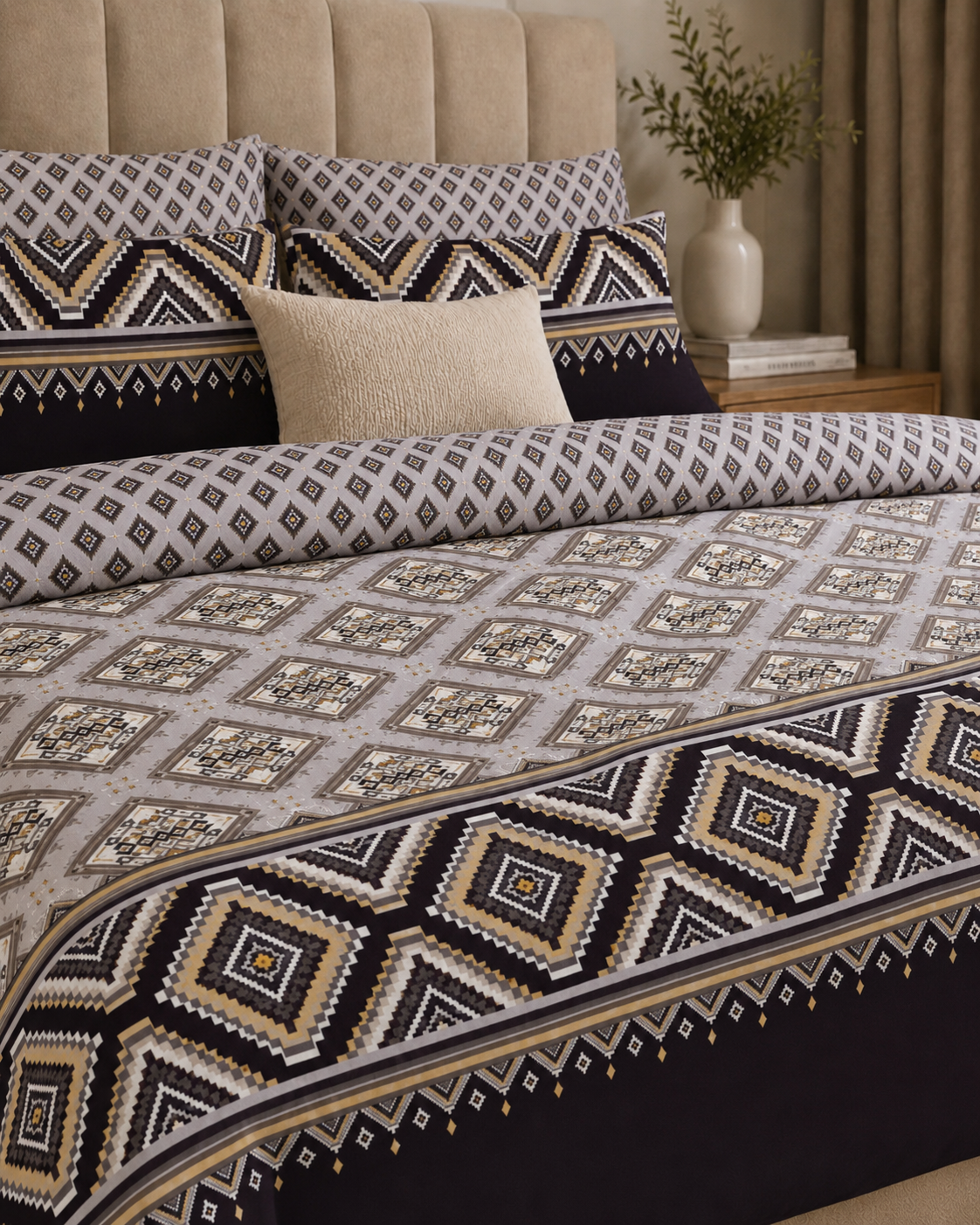 Comforter & Duvet Cover - Sapphire Geo Luxe