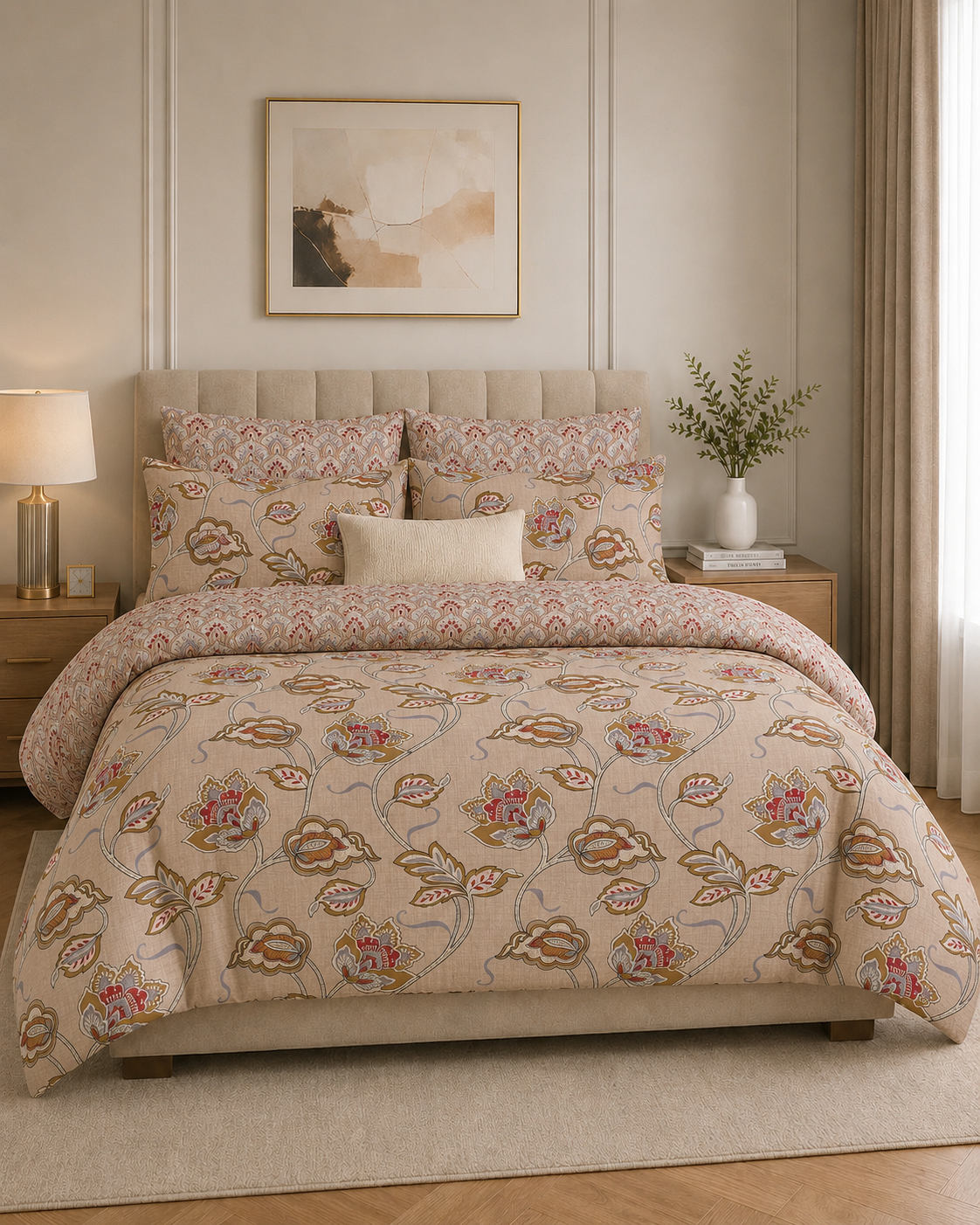 Beige Floral Vine