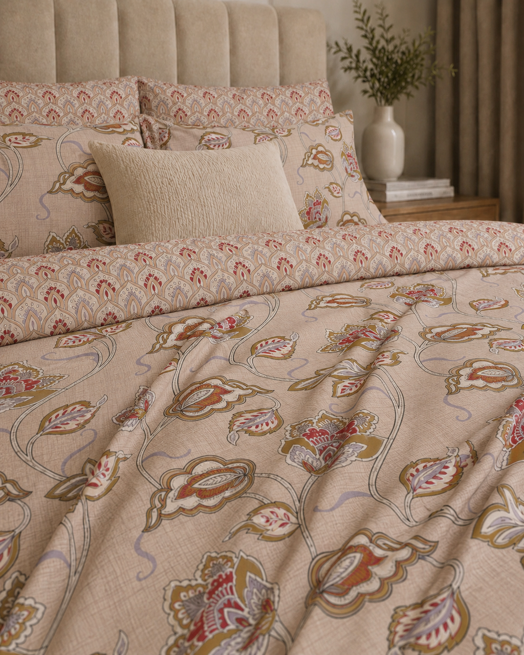 Beige Floral Vine