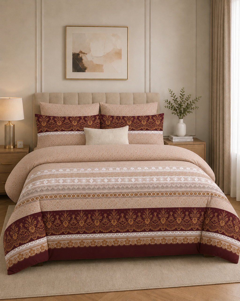 Comforter & Duvet Cover - Maroon Regal Charm