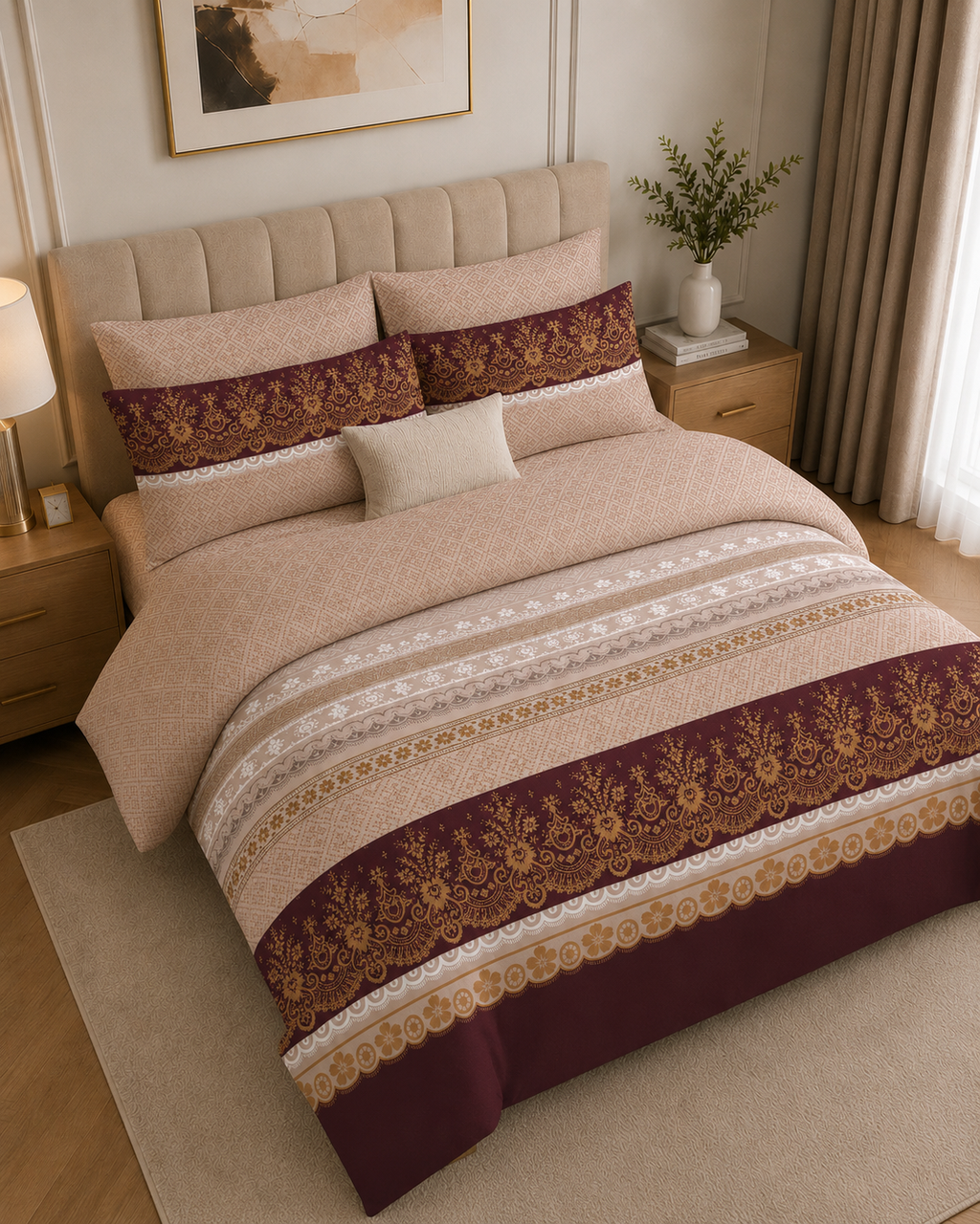 Comforter & Duvet Cover - Maroon Regal Charm