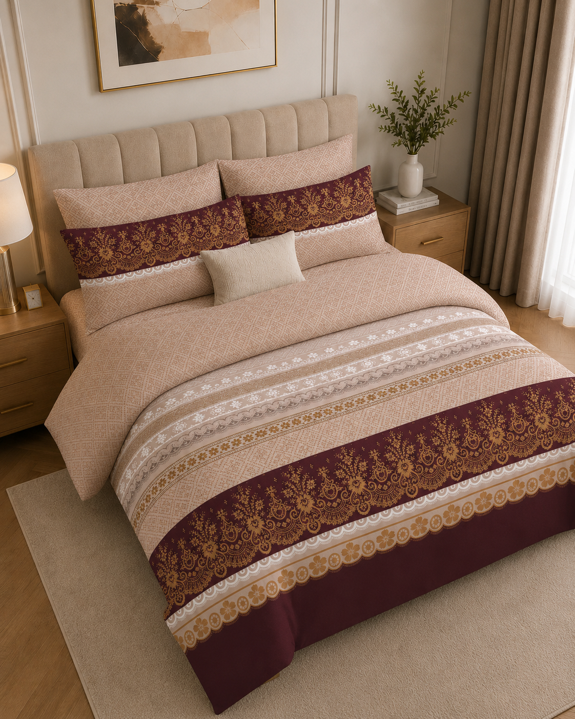 Comforter & Duvet Cover - Maroon Regal Charm