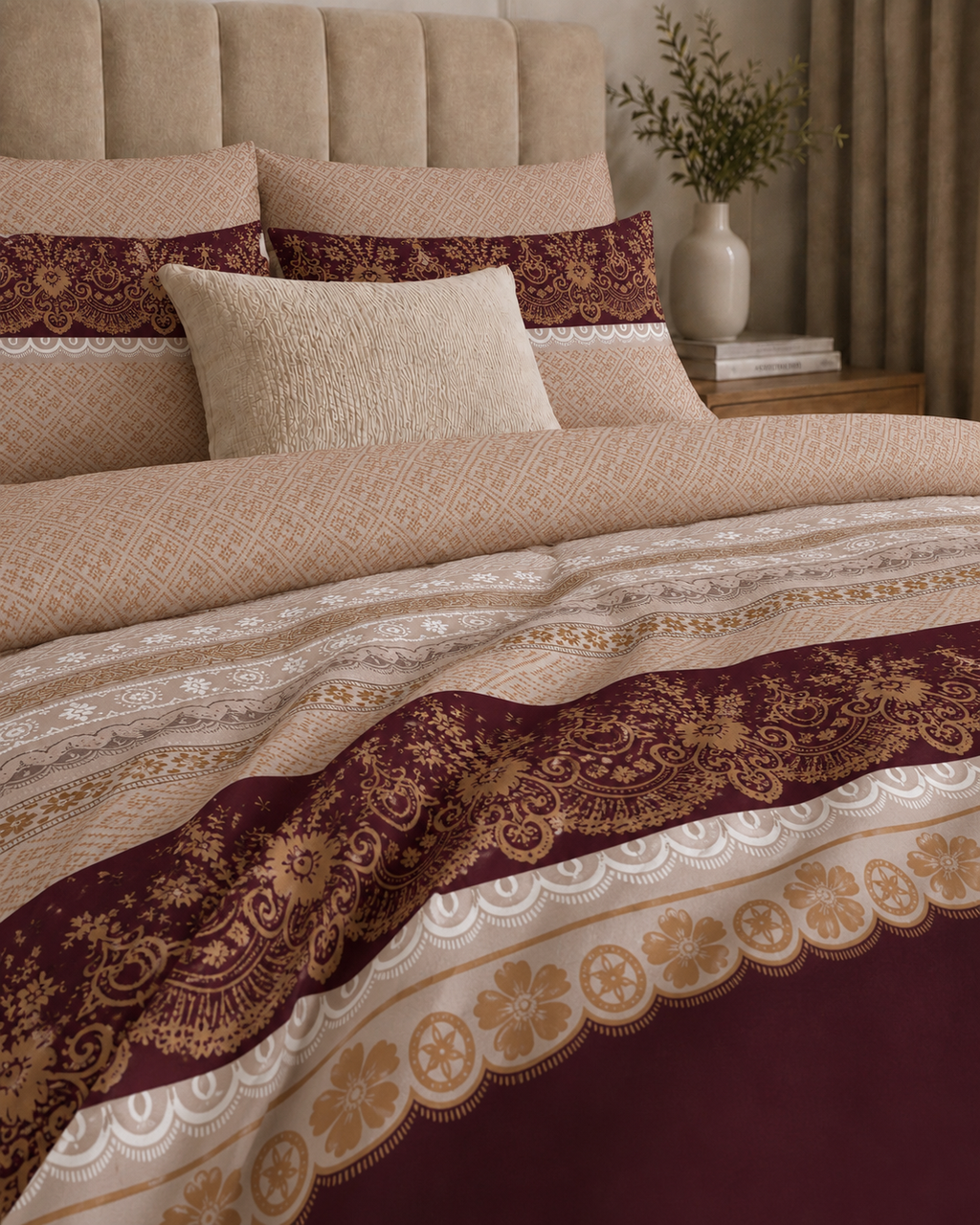 Comforter & Duvet Cover - Maroon Regal Charm