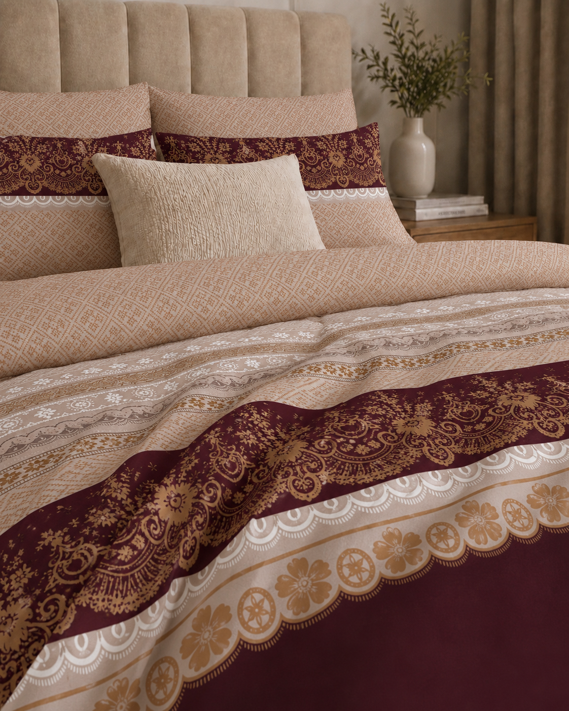 Comforter & Duvet Cover - Maroon Regal Charm