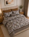 Comforter & Duvet Cover - Taupe Floral charm